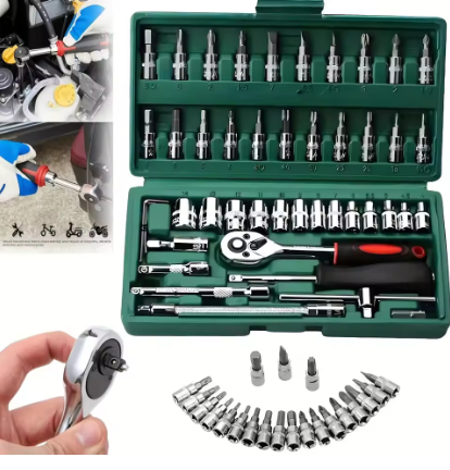 46pc Drive Socket Set 1/4 inch - Car Accessories Workshop ulasan dan harga