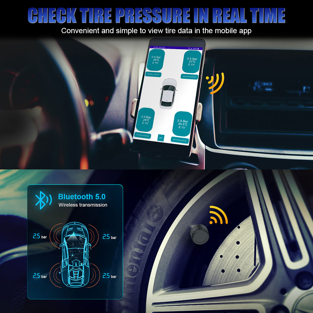 Bluetooth 5.0 Sensors Motorcyc - Tire Pressure Monitor ulasan dan harga